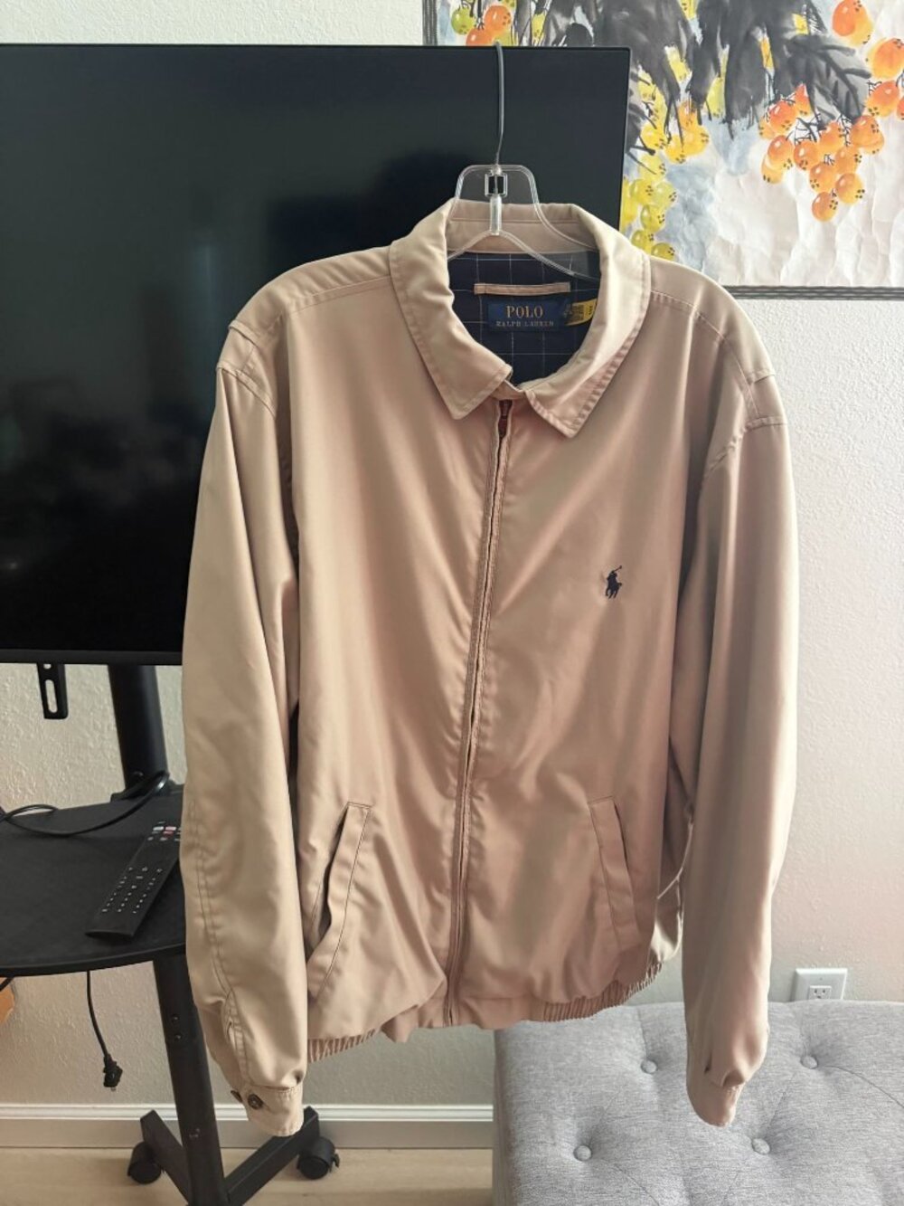 Polo Ralph Lauren Harrington Windbreaker Jacket Mens LT Large Tall Khaki